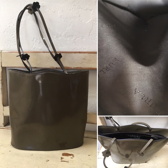 FURLA Handbags - ❤️FURLA BUCKET BAG GREEN PATENT LEATHER